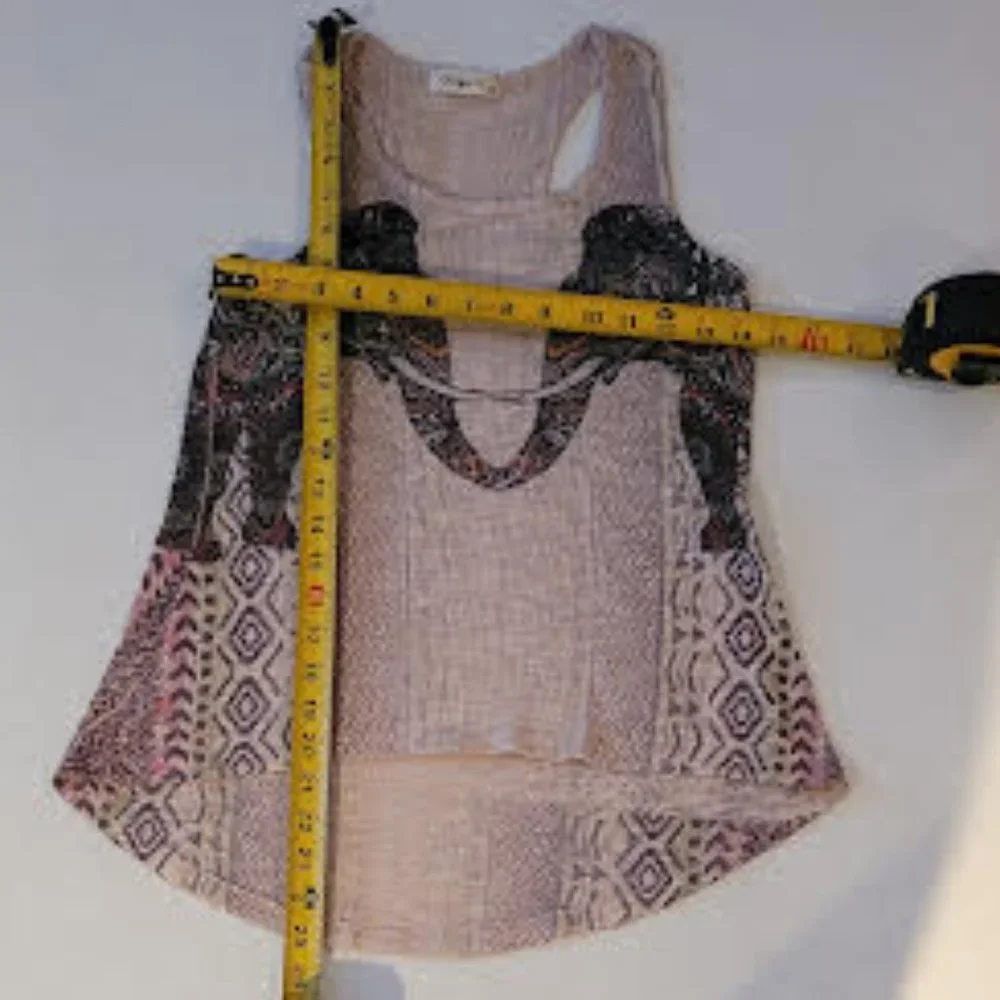 Ginger G knit high low racerback boho elephant tank top - Size Small - Picture 6 of 7